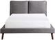 Mazin Furniture Hadley Grey King Platform Upholstered Bed with 2 USB Charging Ports-1
