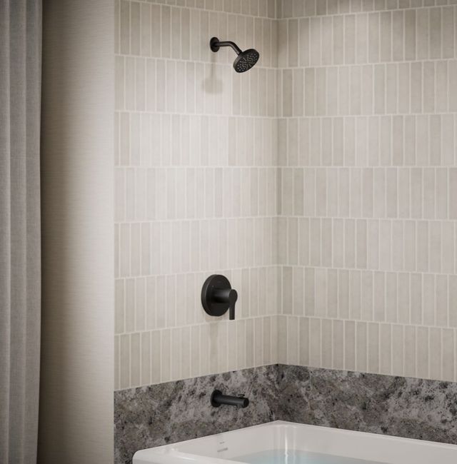 KOHLER® Elate® Rite-Temp® Matte Black 1.75 GPM Bath and Shower Trim Kit-1