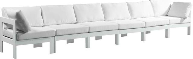 Meridian Furniture Nizuc 6-Piece White Outdoor Patio Modular Sofa-0