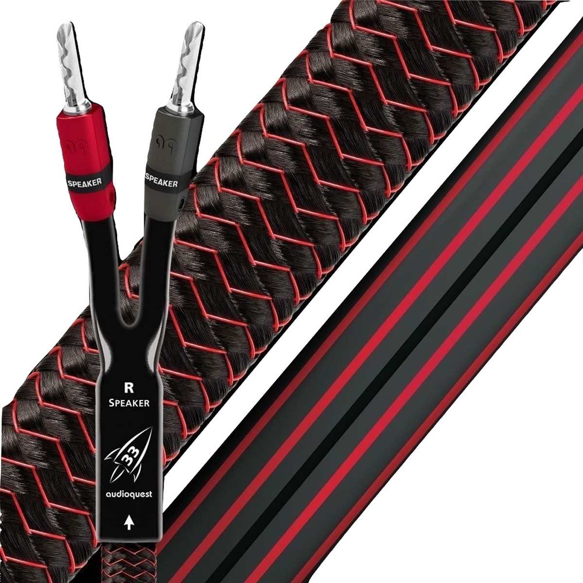 reed AudioQuest® Rocket 33 Red 164 Ft Braided Speaker Cable