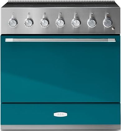 AGA™ Mercury 36" Stainless Steel Pro Style Induction Range with Salcombe Blue Door-0