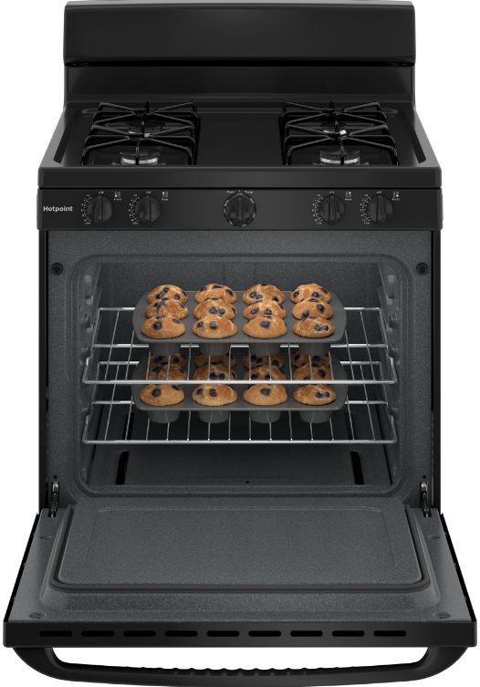 Hotpoint® 30" Black Freestanding Gas Range-2
