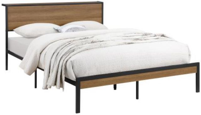 Coaster® Ricky Black/Light Oak Queen Platform Bed-1