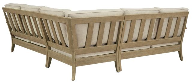 Signature Design by Ashley® Clare View 3-Piece Beige Fabric/Wood Outdoor Sectional-1