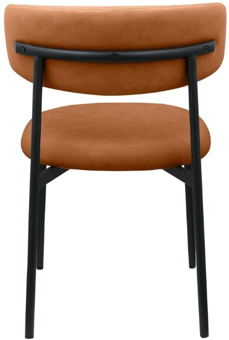 Meridian Furniture Lupita Cognac/Matte Black Vegan Leather Dining Chair-3