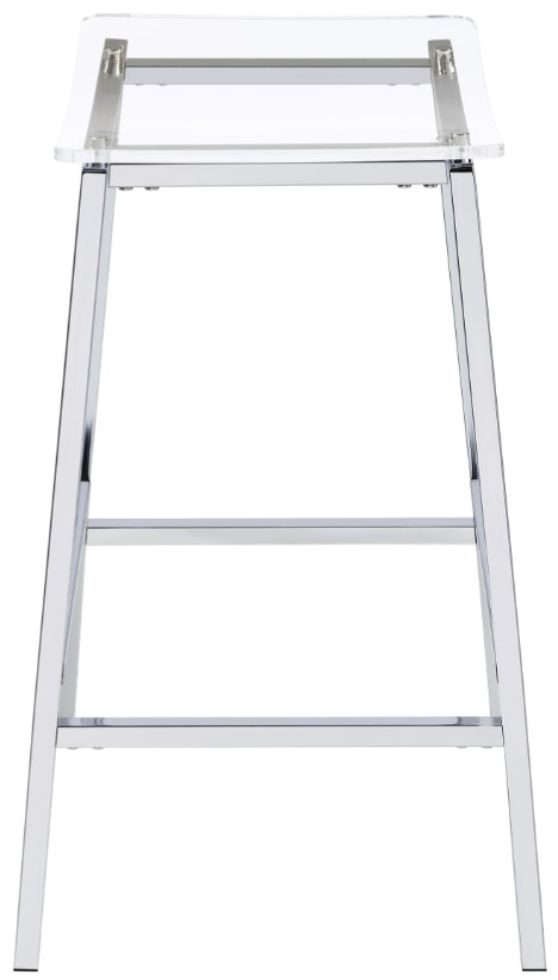Coaster® Jovani Chrome/Clear 2-Piece Acrylic Backless Bar Stools Set-2