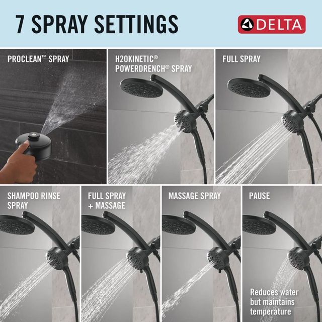 Delta Universal Showering PivotPro™ Matte Black 3-in-1 Combination Shower -3