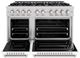 ZLINE Classic Series 48" Stainless Steel and White Matte Pro Style Dual Fuel Range with White Matte Door-3