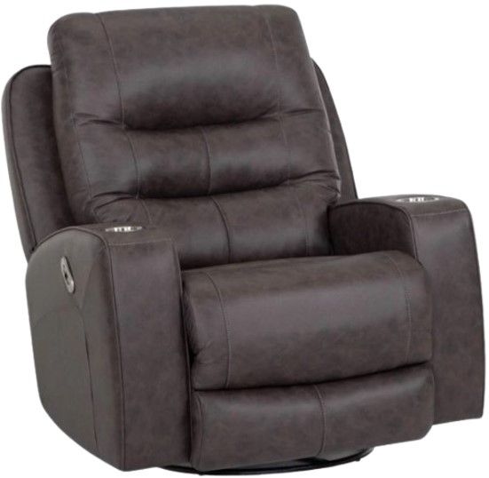 Franklin™ Aspen Duvall Gunmetal Power Swivel Recliner-0