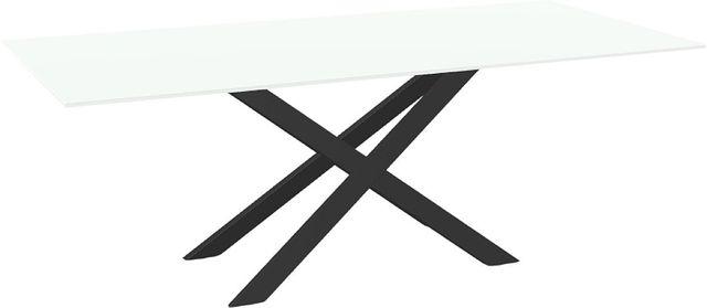 Amisco Customizable Ascencio 84" Rectangular Dining Table with 0.5" White Glass Top-0