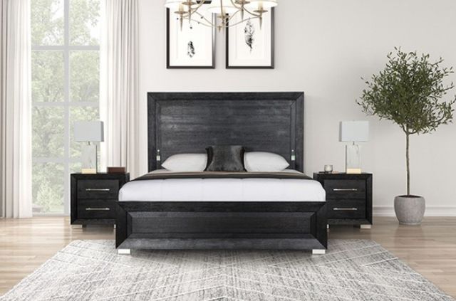 Furniture of America® Ashbourne 4-Piece Black Queen Bedroom Set-3