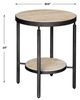 Uttermost® Dauntless Matte Black Travertine Side Table-2