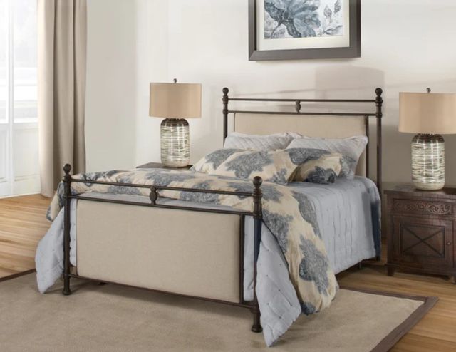 HH2 Home Asley Rustic Brown/Stone Colored King Upholstered Panel Bed-2