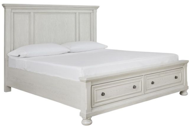 American Wholesale Furniture Richfield 3-Piece Antiqued White Queen Panel Bedroom Set-1