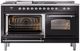 Ilve® Nostalgie II Series 60" Glossy Black Pro Style Dual Fuel Range-3