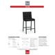Korson Furniture Olin Set of 2 Black Tufted Counter Stools-1