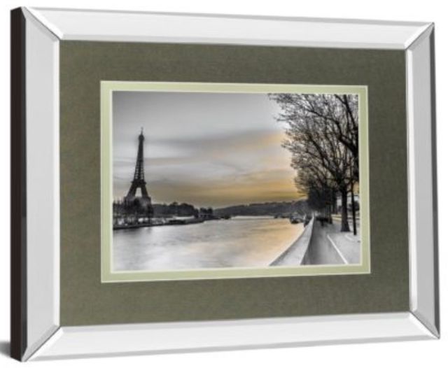 Classy Art River Seine and the Eiffel Tower by Assaf Frank Mirror Framed Wall Art-1