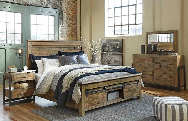 Signature Design by Ashley® Sommerford 3-Piece Brown California King Panel Storage Bed Set-2