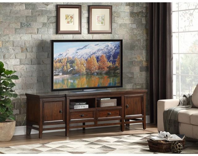 Mazin Furniture Frazier Park Brown Cherry 81'' TV Stand-3