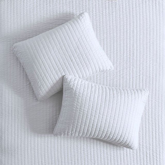 Olliix by Madison Park White Twin/Twin XL Keaton Reversible Coverlet Set-3