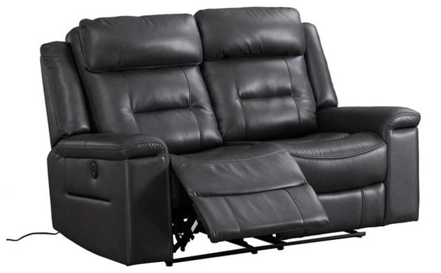 Signature Design by Ashley® McAdoo Charcoal Power Reclining Loveseat-1