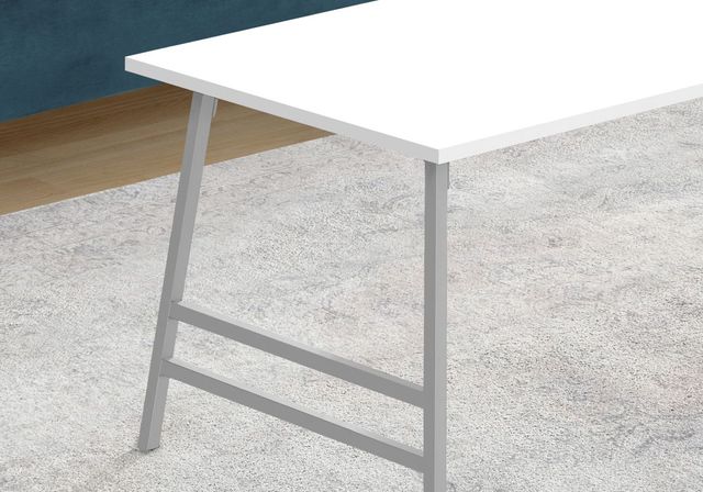 Monarch Specialties Inc. White 40"L Coffee Table with Metal A-Frame Legs-2