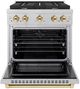 ZLINE Autograph Edition Paramount 30" Satin Stainless Steel Pro Style Dual Fuel Range with Polished Gold Accents-1