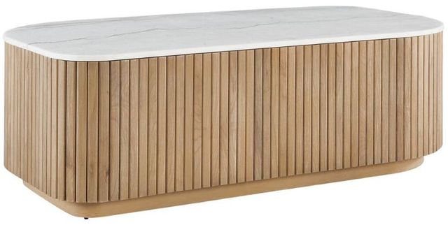 Uttermost® Arik Natural/White Marble Top Coffee Table-0