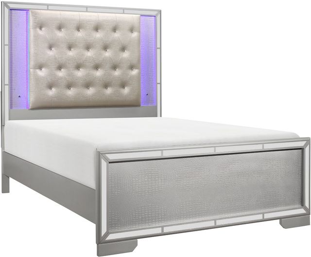Homelegance® Aveline 4-Piece Silver Queen Panel Bed Set-2