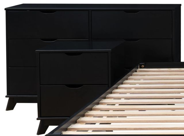 Powell® Portix 4-Piece Black King Simple Bedroom Set-1