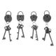A & B Home Edmund 4-Piece Antique Silver Decorative Lock And Key Sets-0