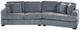 Homelegance® Warwick 2-Piece Gray Crurved Sectional-2