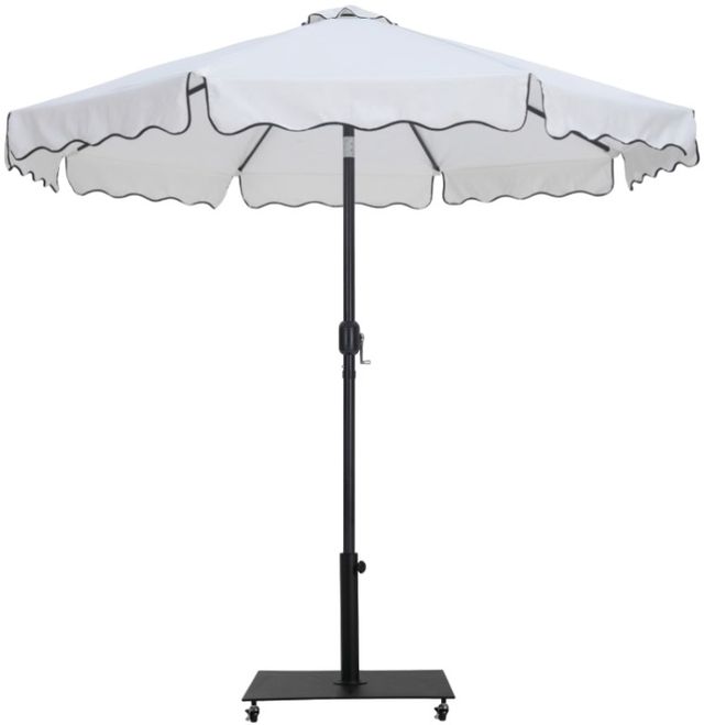 Meridian Furniture Amalfi White/Matte Black Aluminum Outdoor Patio Umbrella and Base-0