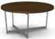 Amisco Customizable Jill Walnut Veneer Round Coffee Table with X-Shaped Metal Frame-0