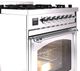 Ilve® Nostalgie II Noblesse 30" Stainless Steel Pro Style Dual Fuel Range with Chrome Trim-4