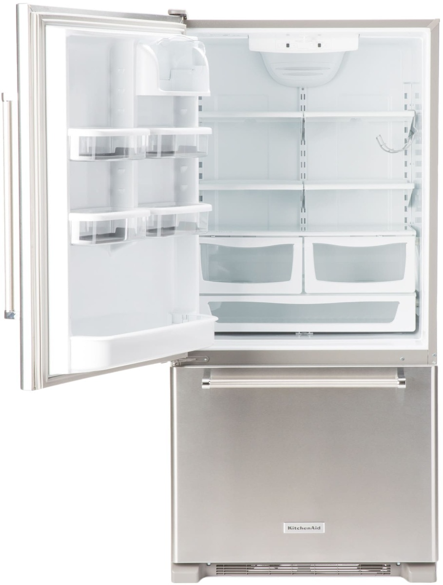 KitchenAid 33 in. 22.1 Cu. Ft. Stainless Steel Bottom Freezer Refrigerator - Thumbnail 2