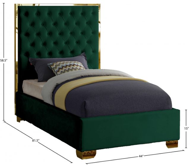 Meridian Furniture Lana Green Twin Bed-1
