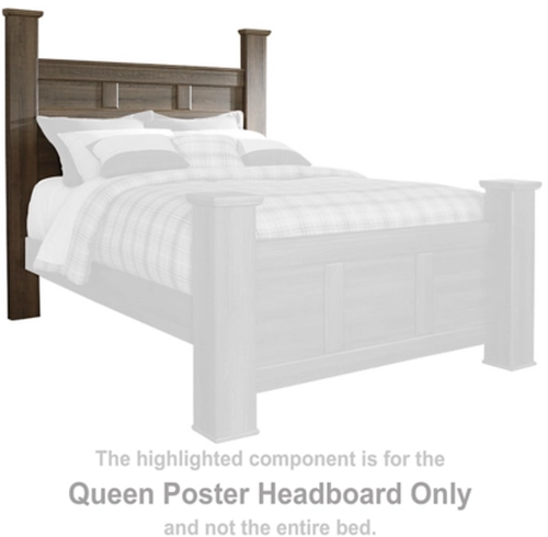 Signature Design by Ashley® Juararo 4-Piece Dark Brown Queen Poster Headboard Bedroom Set-1