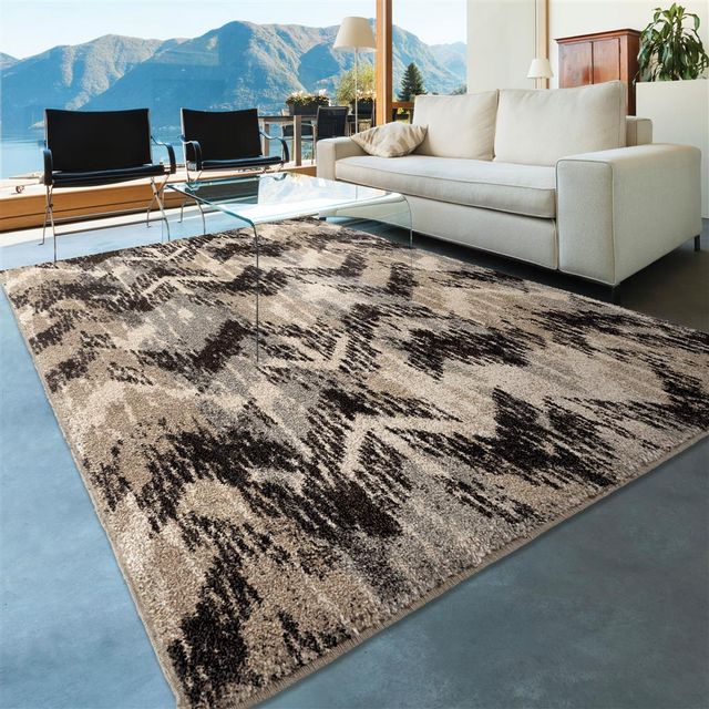 Orian American Heritage Distressed Chevron Grey 7'10"X 10'10"Rug-1