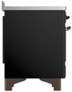 Ilve® Majestic III 48" Glossy Black Pro Style Induction Range with Solid Door and Burnished Trim-3