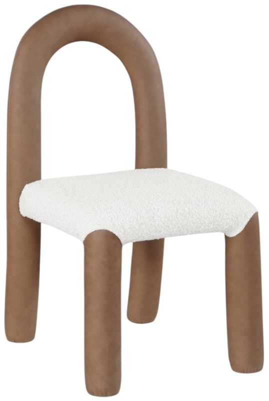 Meridian Furniture Amari Brown/Cream Upholstered Dining Chair-0
