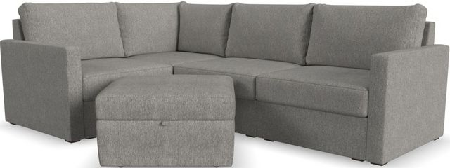 Flex by Flexsteel® 5-Piece Pebble Sectional with Storage Ottoman
