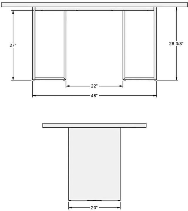 Amisco Customizable Zoel Birch Veneer Retangular Dining Table with 1" Tabletop -2