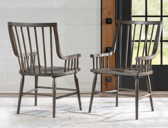 Legacy Classic Xxx's and Ooo's Cocoa Windsor Dining Arm Chair-1