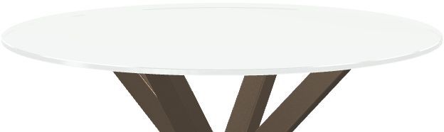 Amisco Customizable Asterisk White Glass Round Table with Starburst Stand-1
