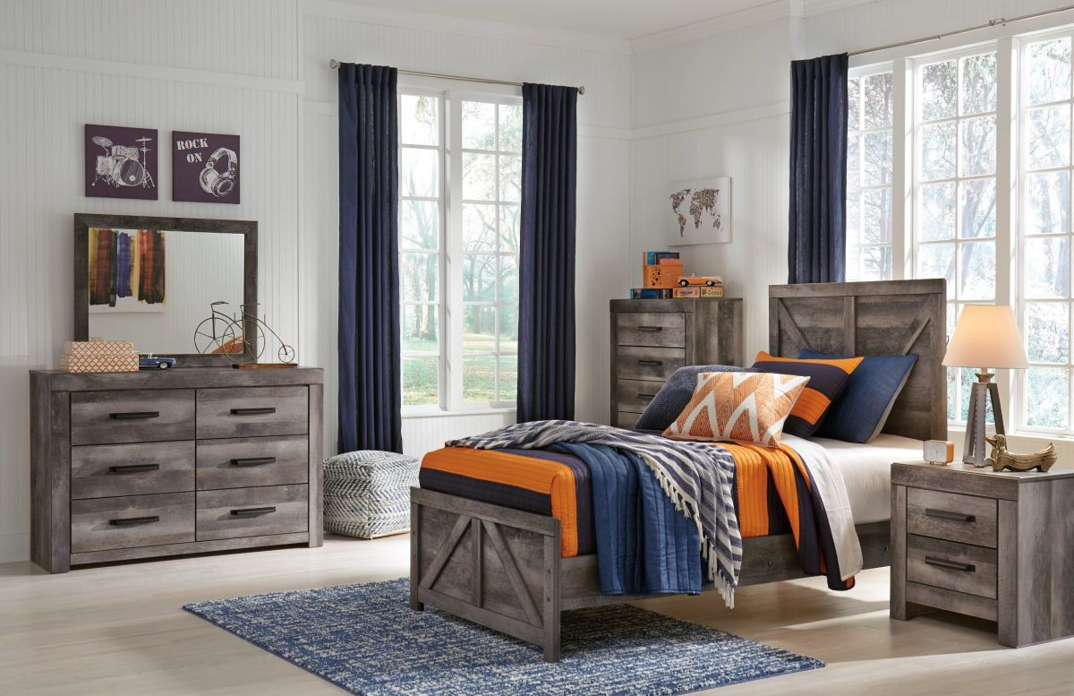 Signature Design by Ashley® 4 Piece Wynnlow Rustic Gray Twin