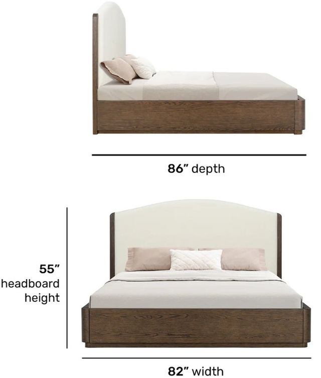 Flexsteel® Athens Chocolate Brown/Ivory King Upholstered Panel Bed-2