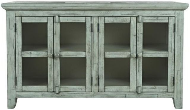 Jofran Inc. Rustic Shores Surfside Blue 4-Door Low Accent Cabinet-2