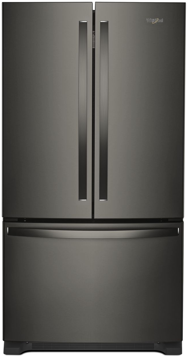 Whirlpool® 20 Cu. Ft. Wide Counter Depth French Door Refrigerator-Fingerprint Resistant Black Stainless Steel-0