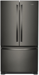 Whirlpool® 20 Cu. Ft. Wide Counter Depth French Door Refrigerator-Fingerprint Resistant Black Stainless Steel-0